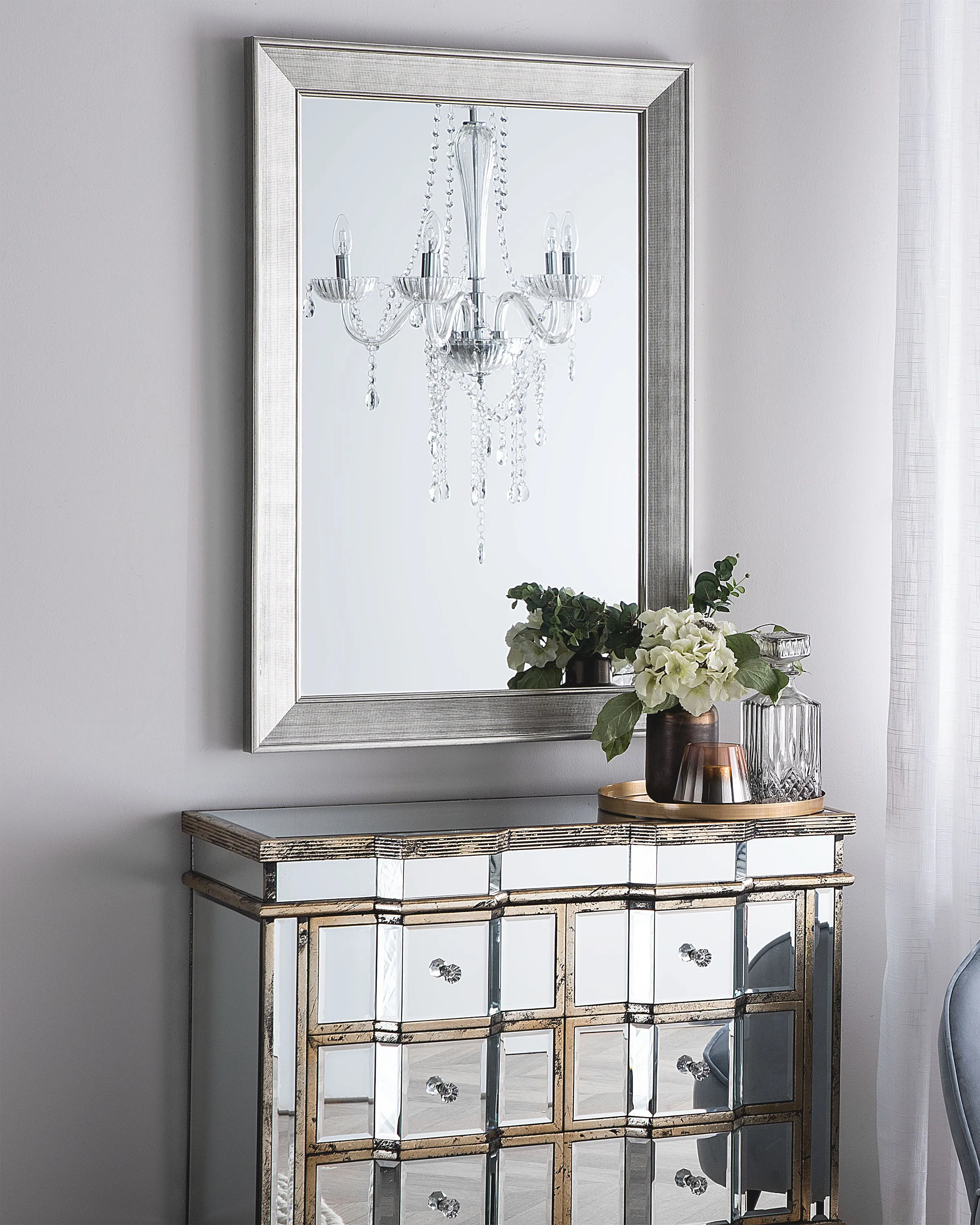 Wandspiegel BUBRY 61 cm 91 cm Zilver