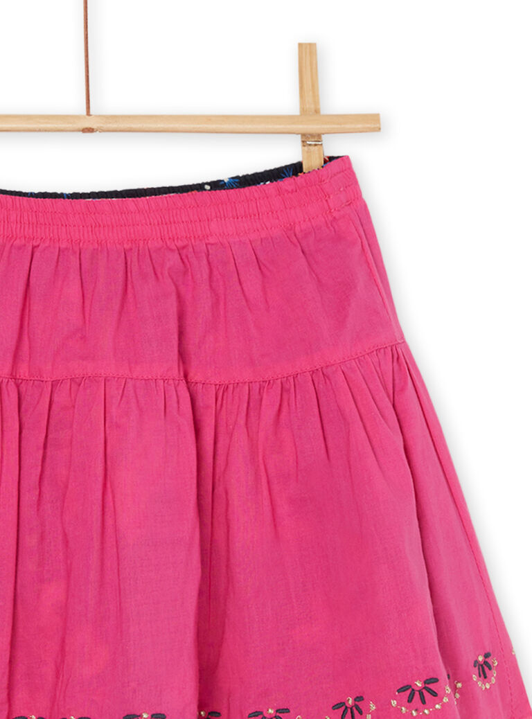Jupe volantée noirine et rose réversible
