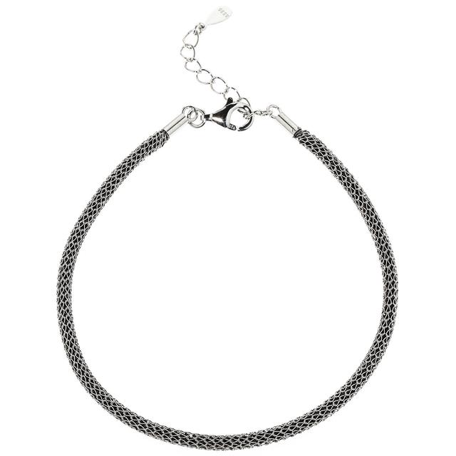 Mesh-Armband, 800 Zirkonia, rhodiniert, ca. 19 + 3 cm