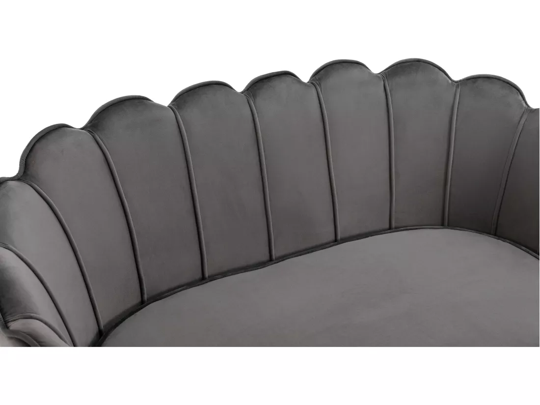Canapé 2 places et fauteuil coquillage en velours anthracite DANDELION de Pascal Morabito