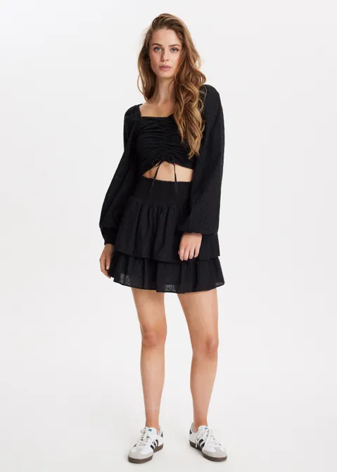 Rok met broderie zwart (ZWART)