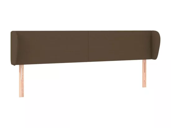 Tête de lit avec oreilles Marron foncé 183x23x78/88 cm Tissu