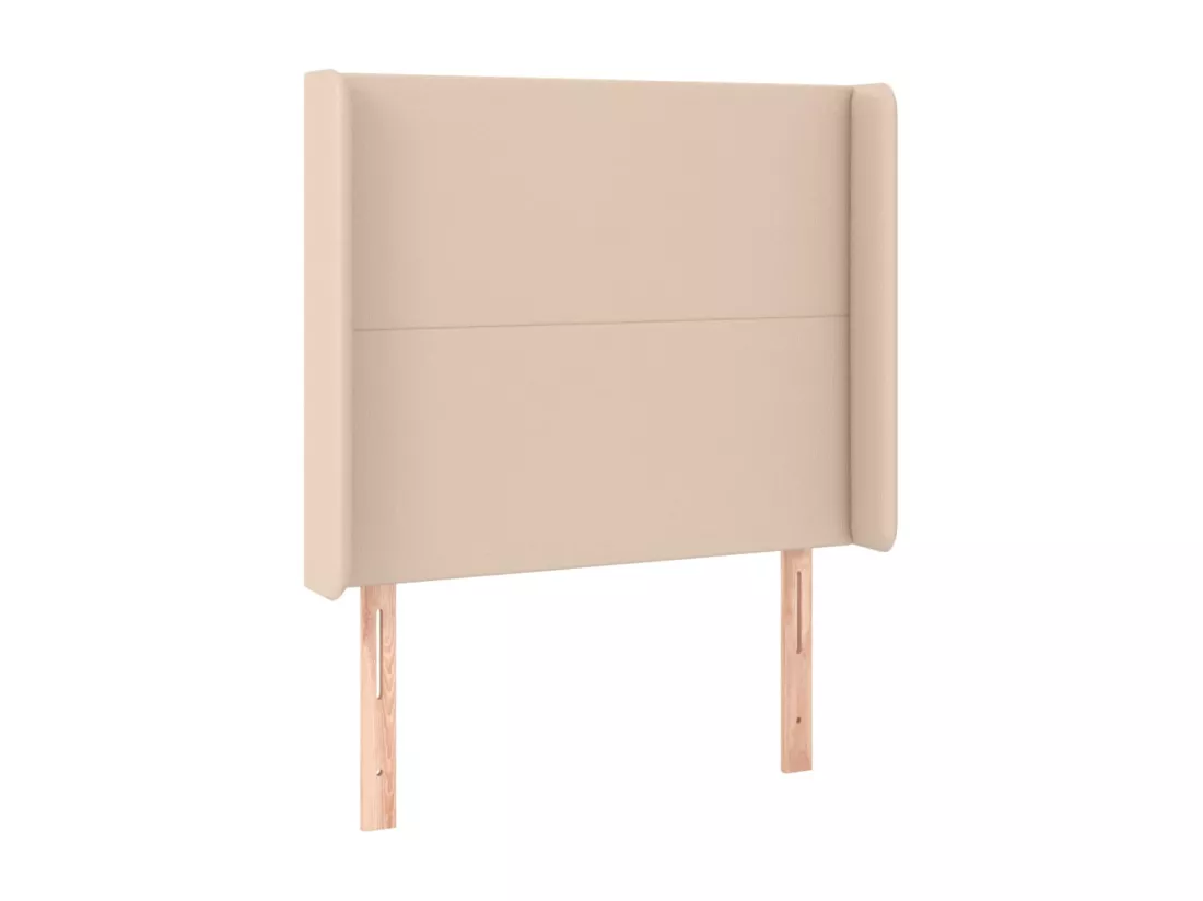 Sommier tapissier matelas et LED Cappuccino 90x200cm Similicuir