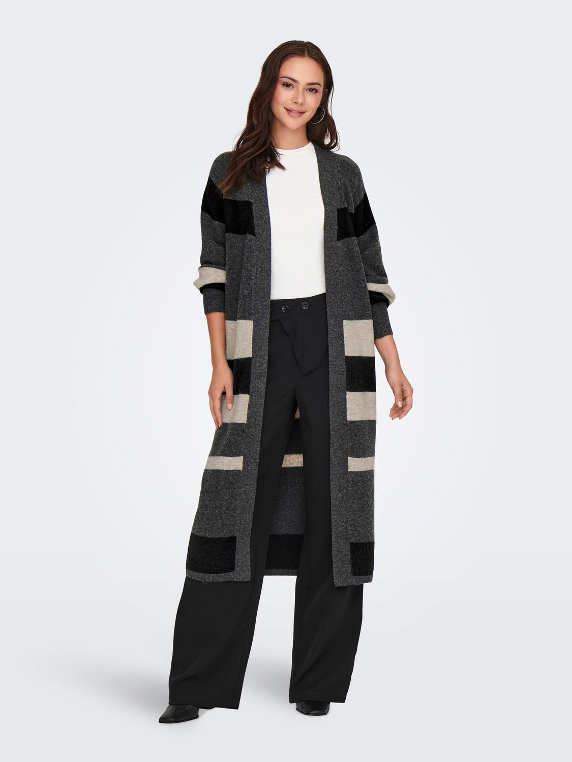 JDYRUE Strickjacke Dark Grey Melange