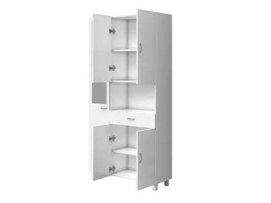 Colonne de salle de bain avec miroir sur pied - 180 cm - Blanc - MINELA