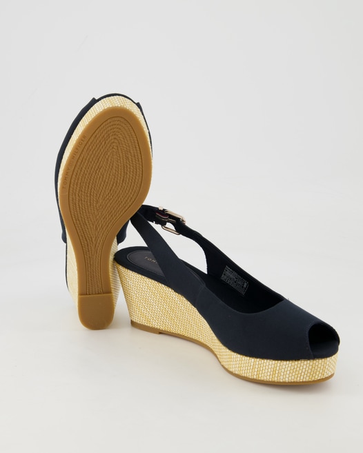 Tommy Hilfiger Iconic Elba Sling Back Wedges in Blau