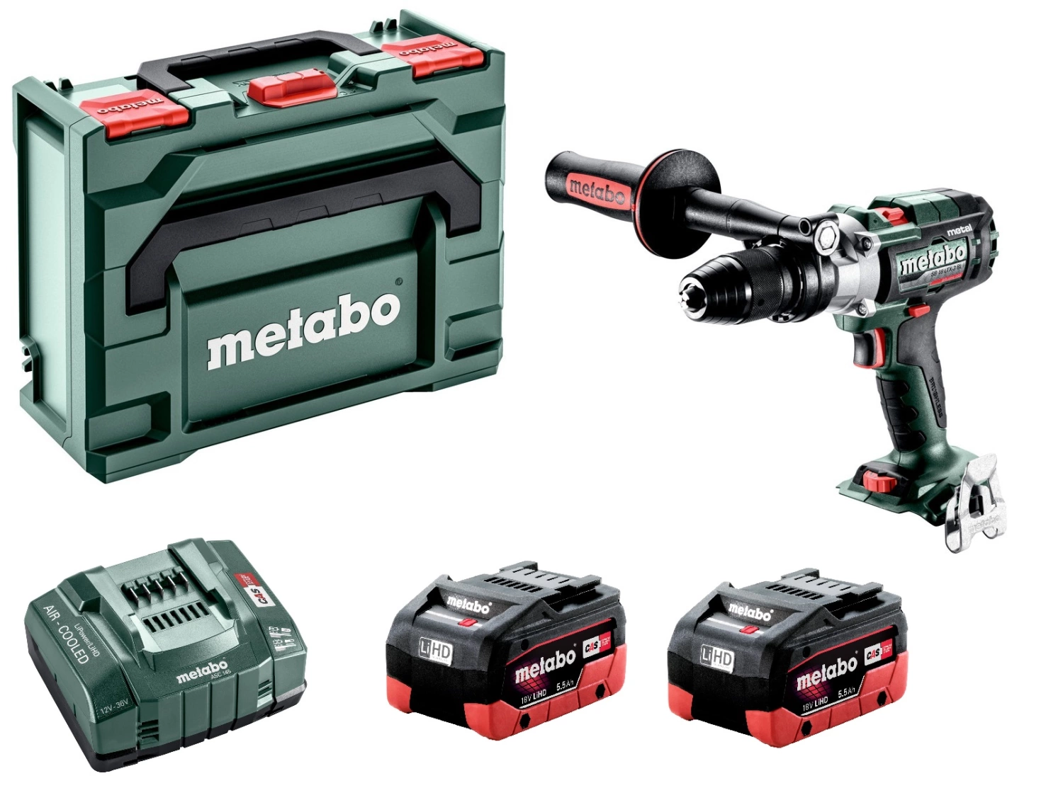Metabo SB 18 LTX-3 BL I Metal 18V LiHD accu klopboormachine set (2x 5.5Ah) in Metabox - 130Nm - 68mm