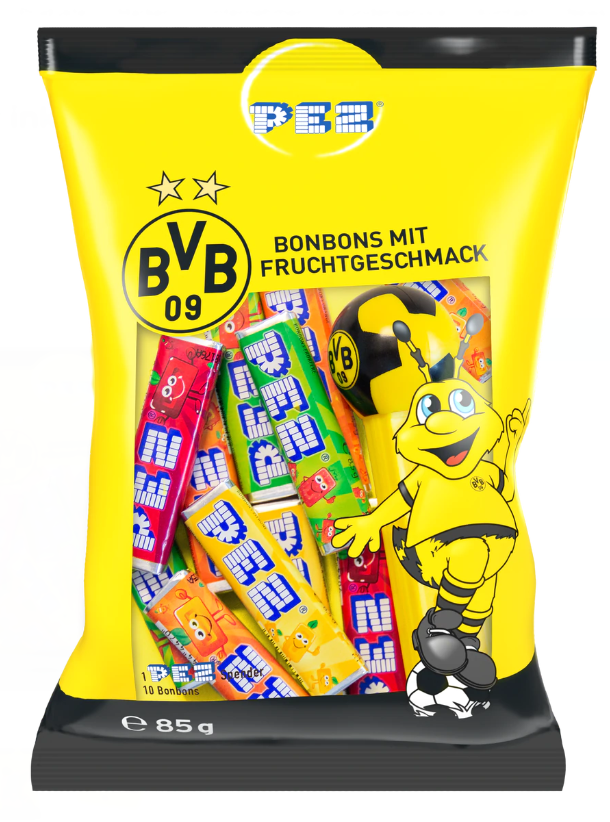 BVB PEZ-Spender inkl. Nachfüllungen 85g MHD:14.6.25