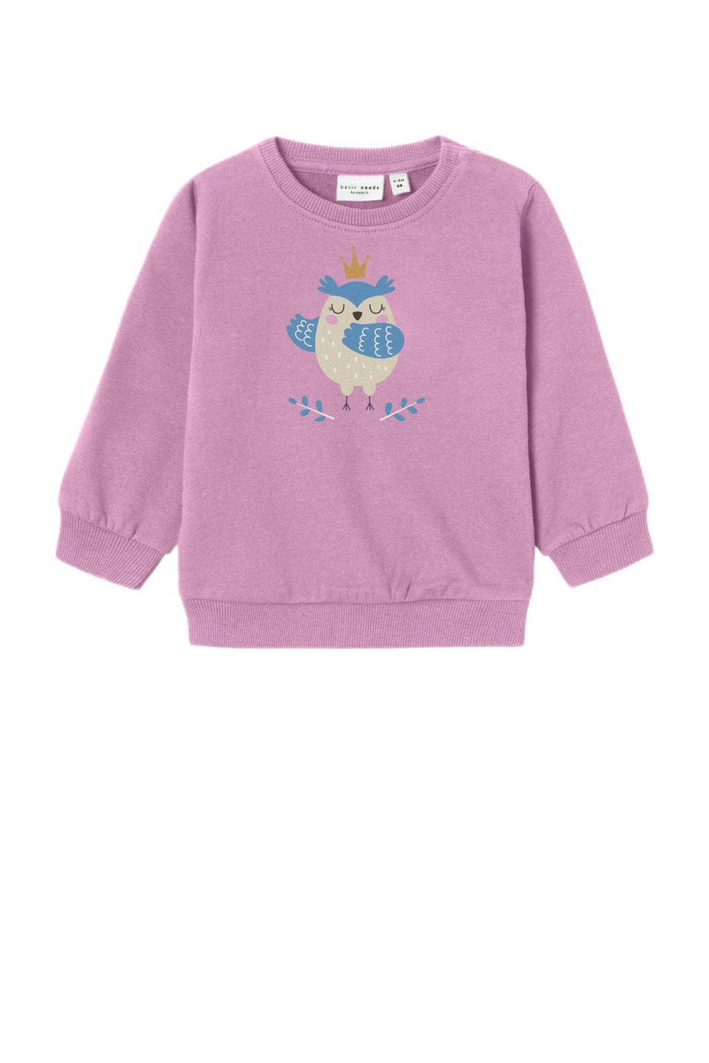 NAME IT baby sweater NBFVRILLIE met printopdruk roze
