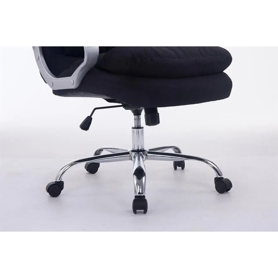 CLP Bureaustoel XXL Vancouver chroom Frame - Stof - zwart