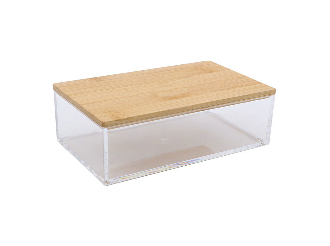 CAIXA DE ARRUMAÇÃO ACTUEL TAMPA BAMBOO 16X9.6X5.3CM