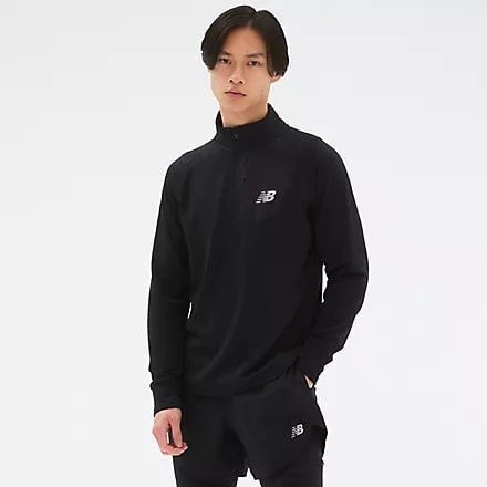New Balance Haut Running NB Heat Grid Half Zip - Noir