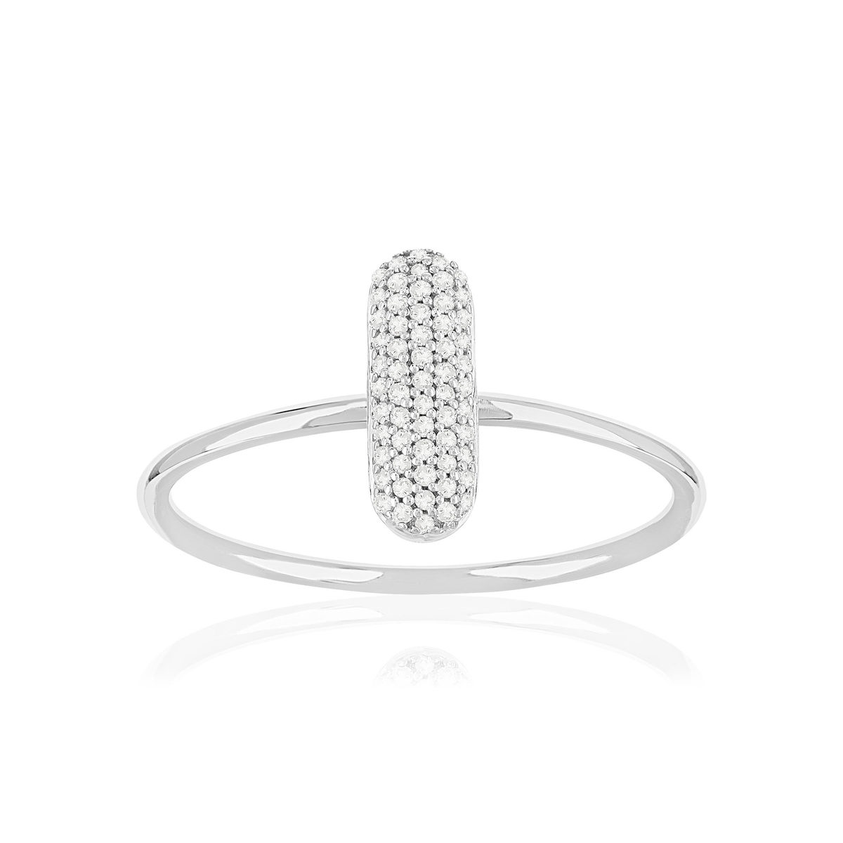 Bague or 375 blanc diamants