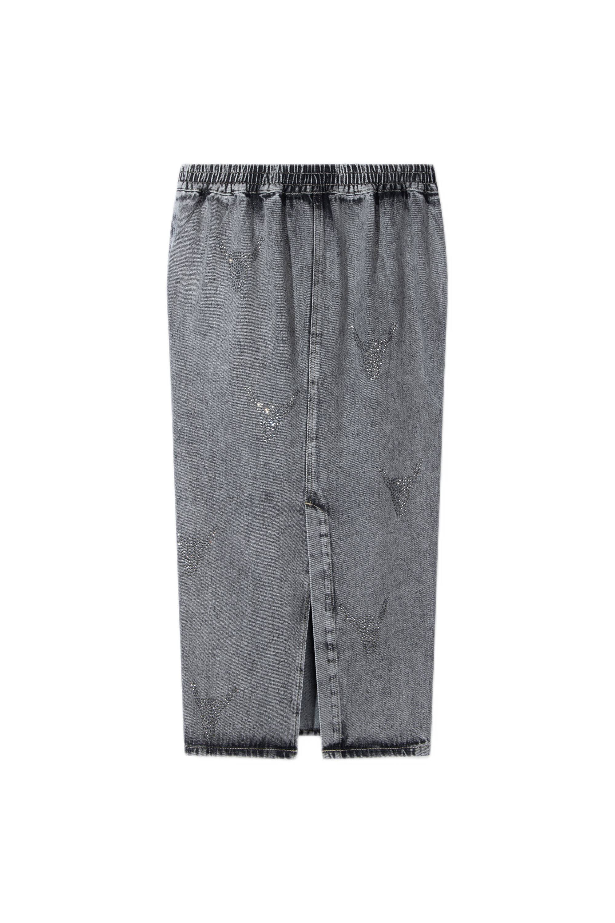 Alix the Label spijkerrok met strass steentjes grey denim