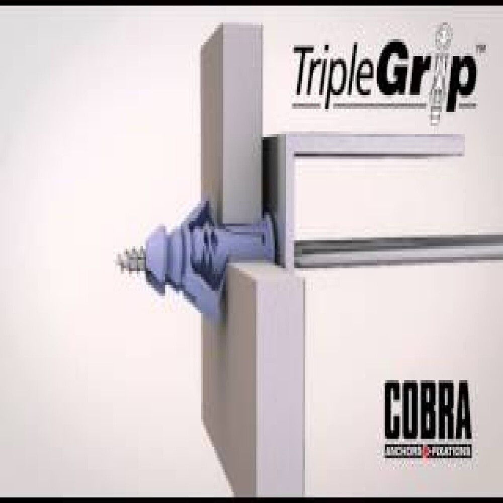 GIPSPLUGG SETT COBRA TRIPLEGRIP MED SKRUER 50STK