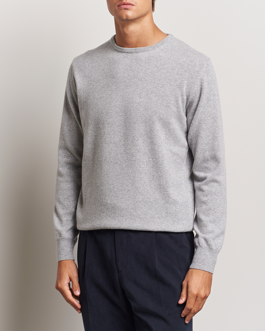 Morgano Wool/Cashmere Crewneck Mid Grey
