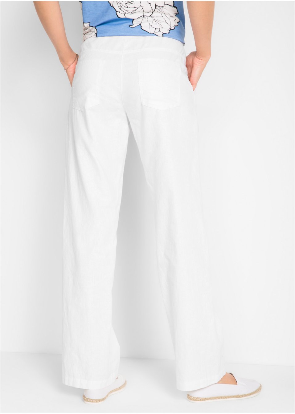 Pantalon large en lin majoritaire