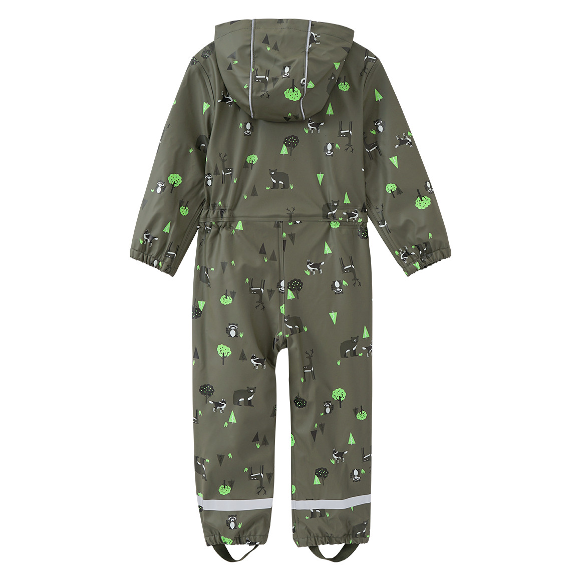 Topolino Jungen Regenoverall mit Waldmotiven oliv