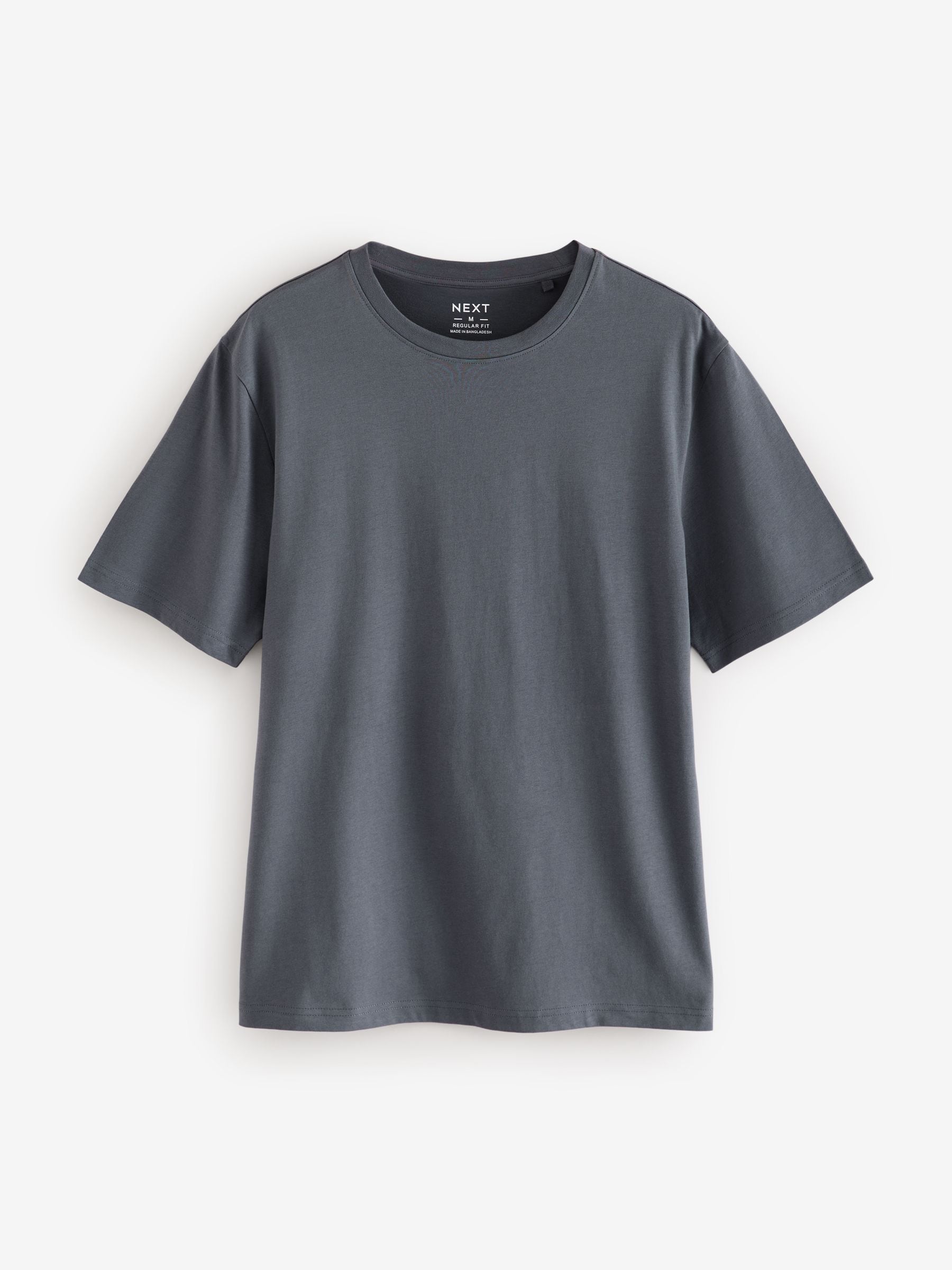 Leisteengrijs - Normale Pasvorm - Essentieel katoenen T-shirt met ronde hals