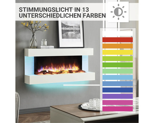 Elektrische haard Balderia Helia wit 2000 watt incl. afstandsbediening