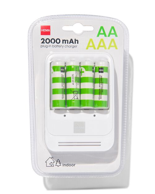 chargeur de batterie avec 4 piles AA comprises