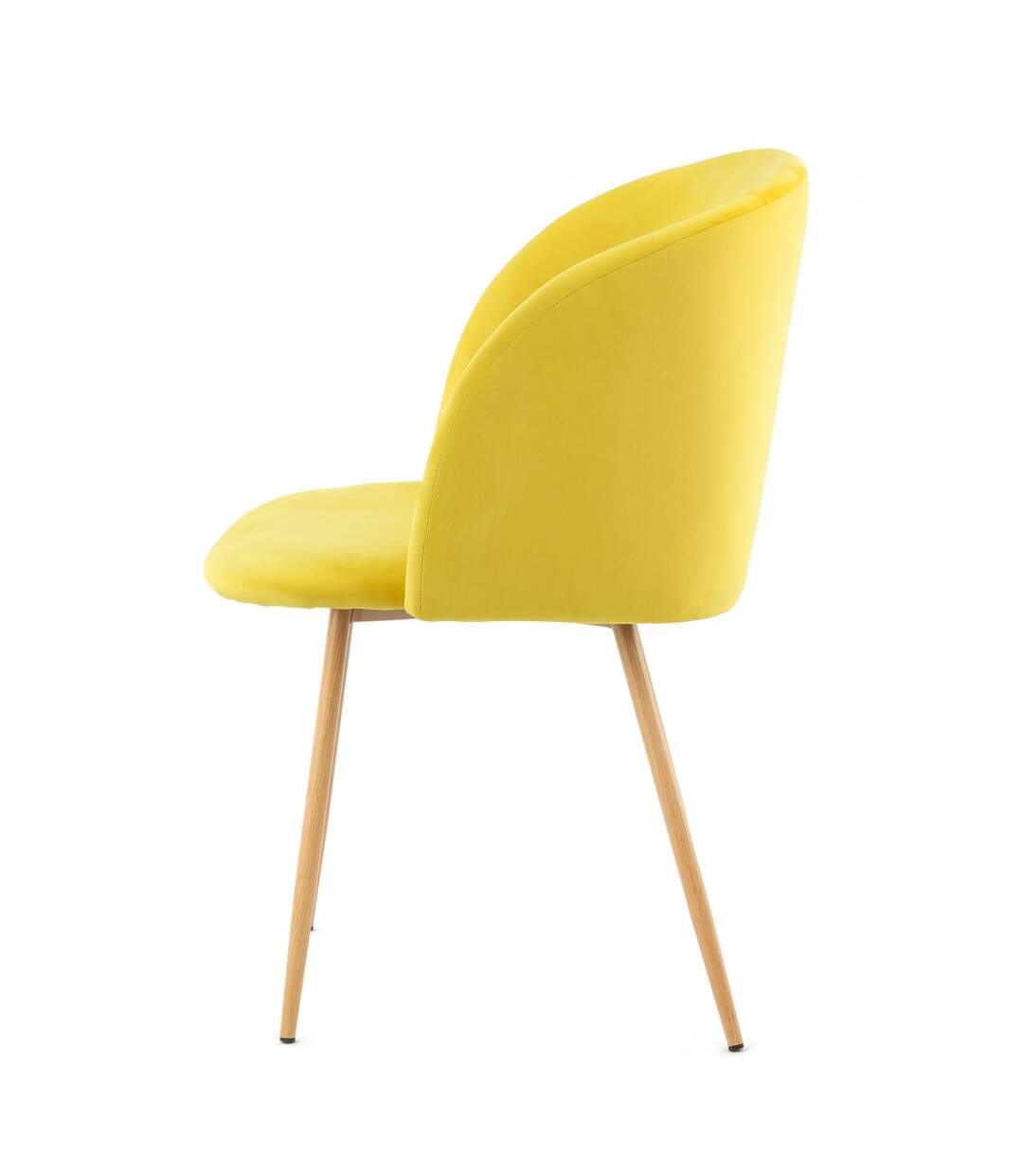 Lot de 2 chaises fait main ANA Jaune 56x54 en polyester doux et soyeux