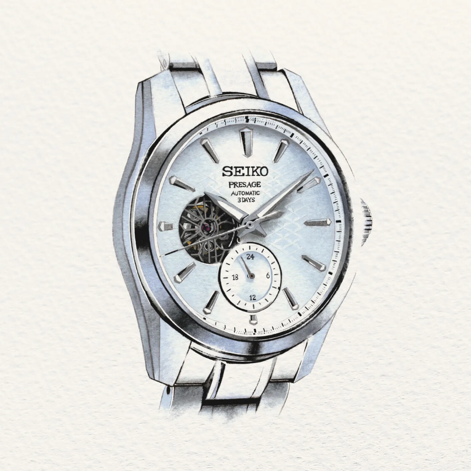 Seiko Presage 'Ao' Sharp-Edged Open Heart SPB415J1