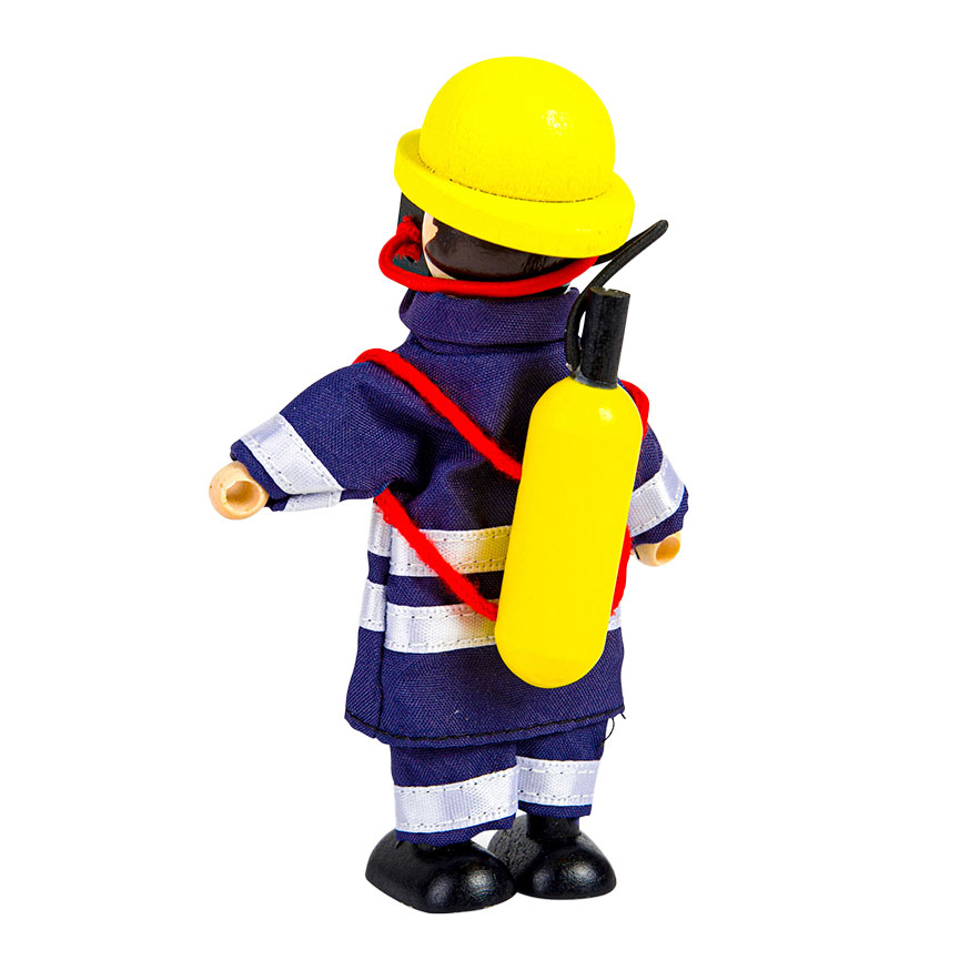 Tidlo Houten Poppenhuis Poppen Brandweermannen, 4st.