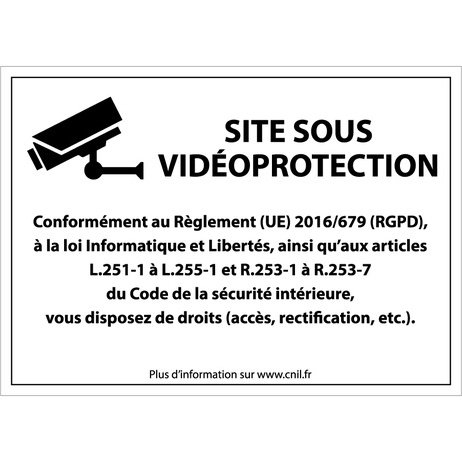 Panneau Site sous vidéoprotection - Signalisation de sécurité
