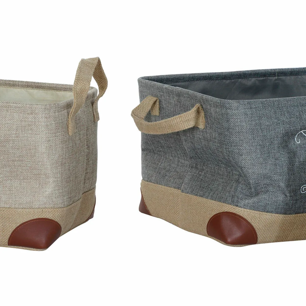DKD Home Decor Set de baskets Polyester