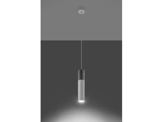 Sollux BORGIO Suspension Slim 8cm Gris Clair, Blanc GU10