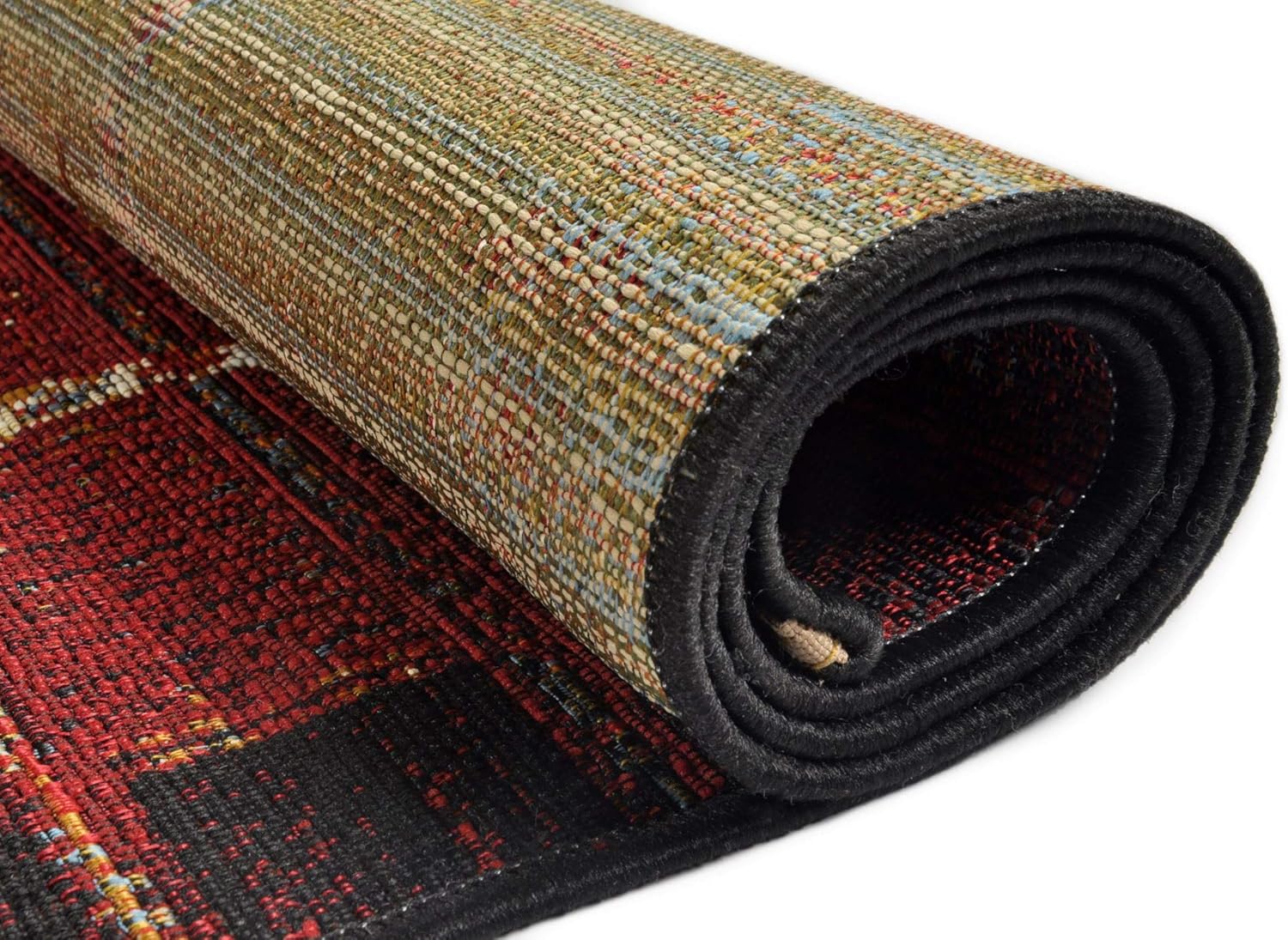 THEKO | Indoor/Outdoor Teppich Aurora Muster | maschinell gewebt | Farbe: Rot | 120 x 180 cm