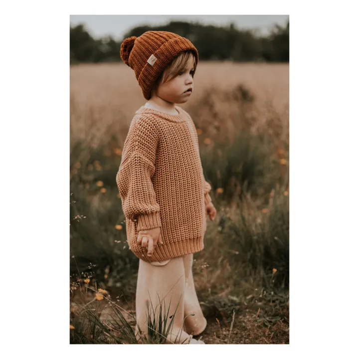 Yuki Bonnet Tricot Coton Bio | Marron