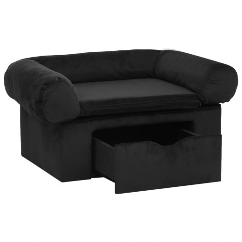 sofá de pelúcia preto para cães vidaxl
