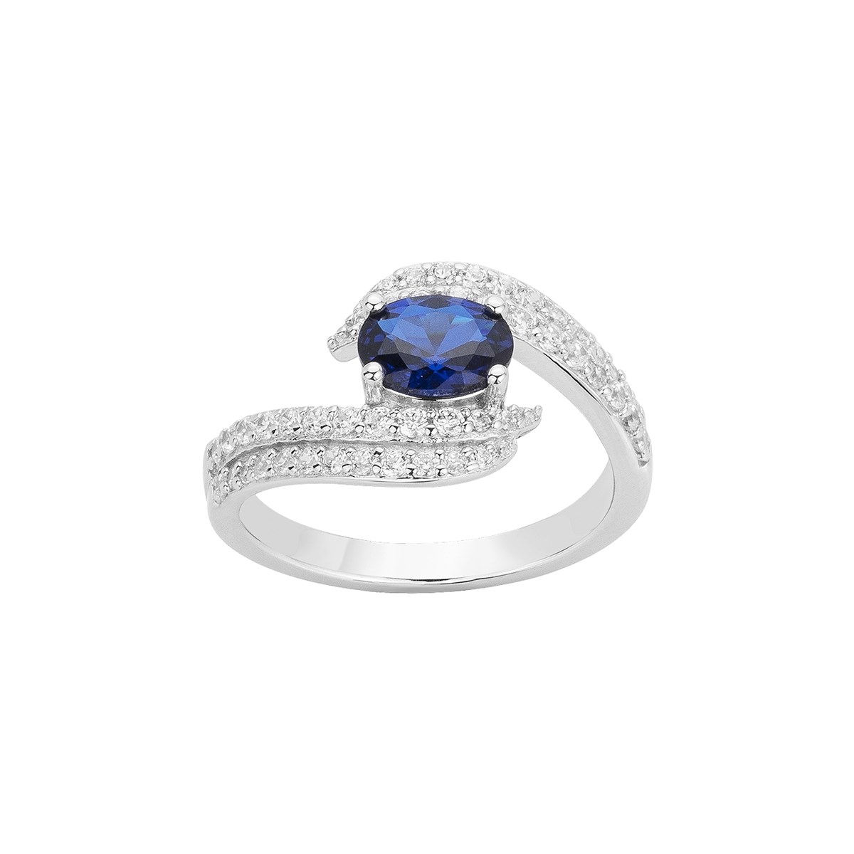 Bague en Argent avec spinelle bleu saphir