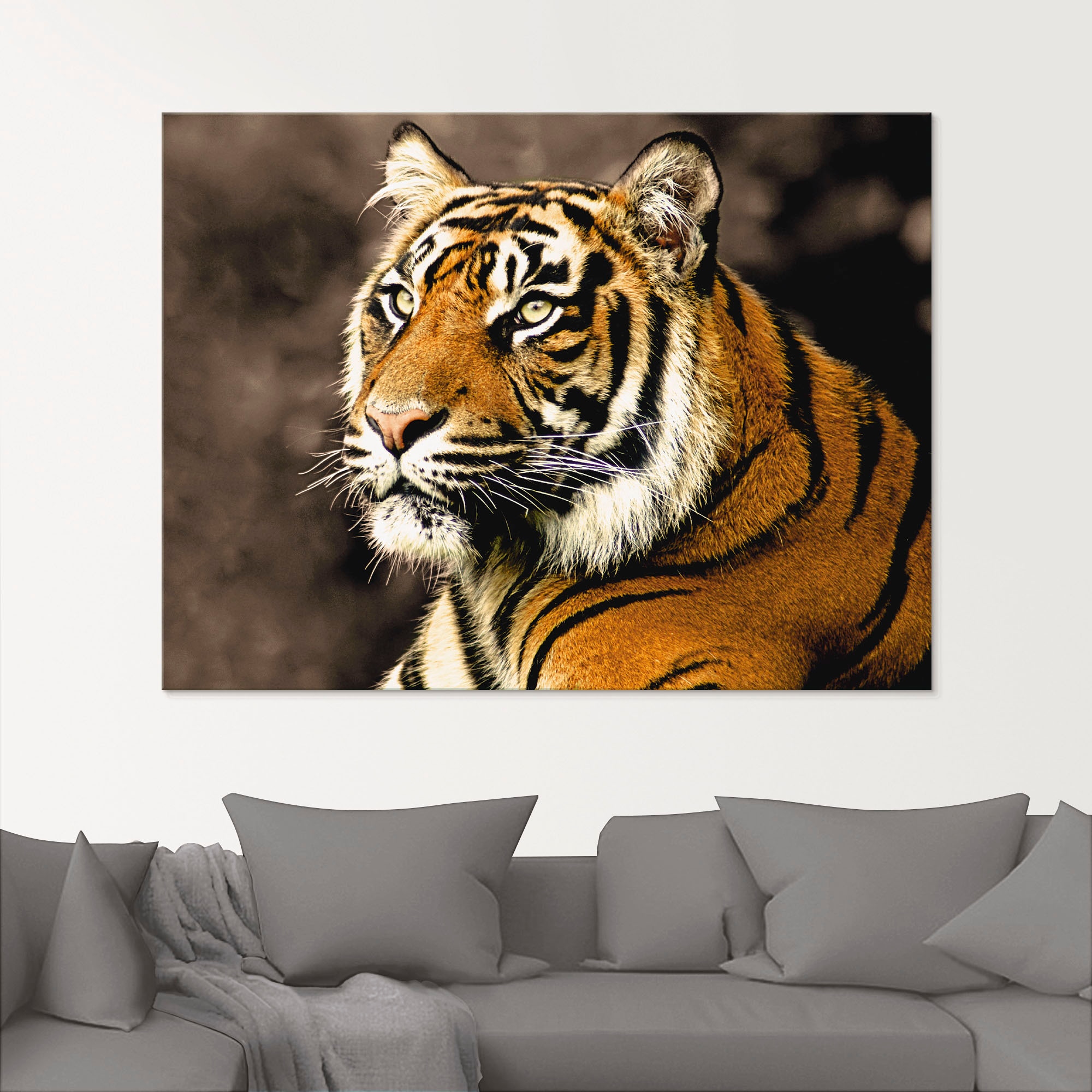Artland Glasbild »Tiger_sepia« Wildtiere 1 Stk. tlg. in verschiedenen Grössen