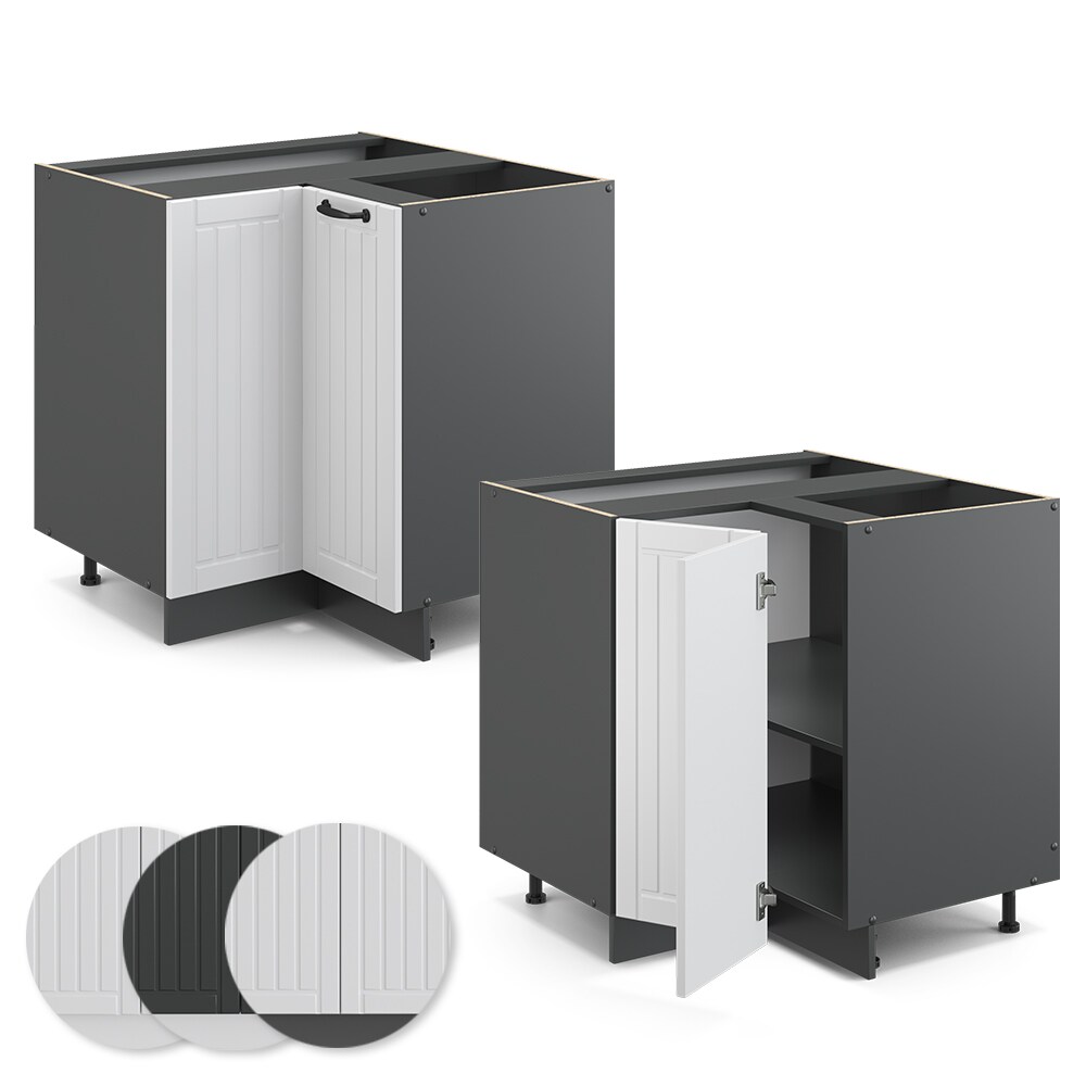 Vicco Eckunterschrank 87 cm FAME Line Küchenschrank Küchenzeile Landhaus Weiß Anthrazit