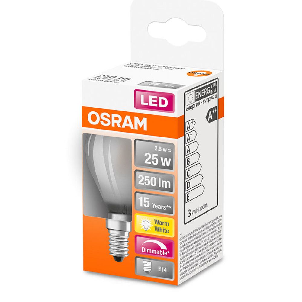 LYSPÆRE OSRAM SUPERSTAR CLASSIC LED E14 2,8W