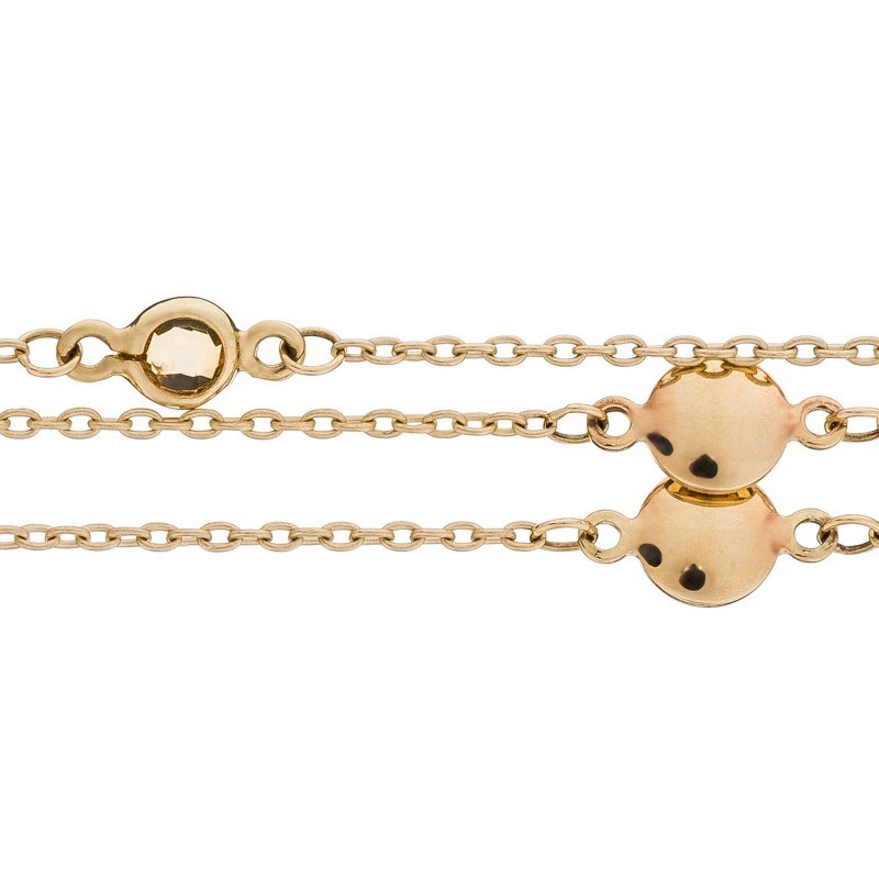 Bracelet chaine or jaune et oxydes de zirconium 
