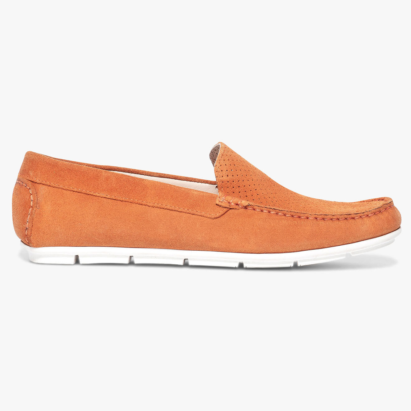 Bocage Mocassins en Velours de Cuir Symmaque orange