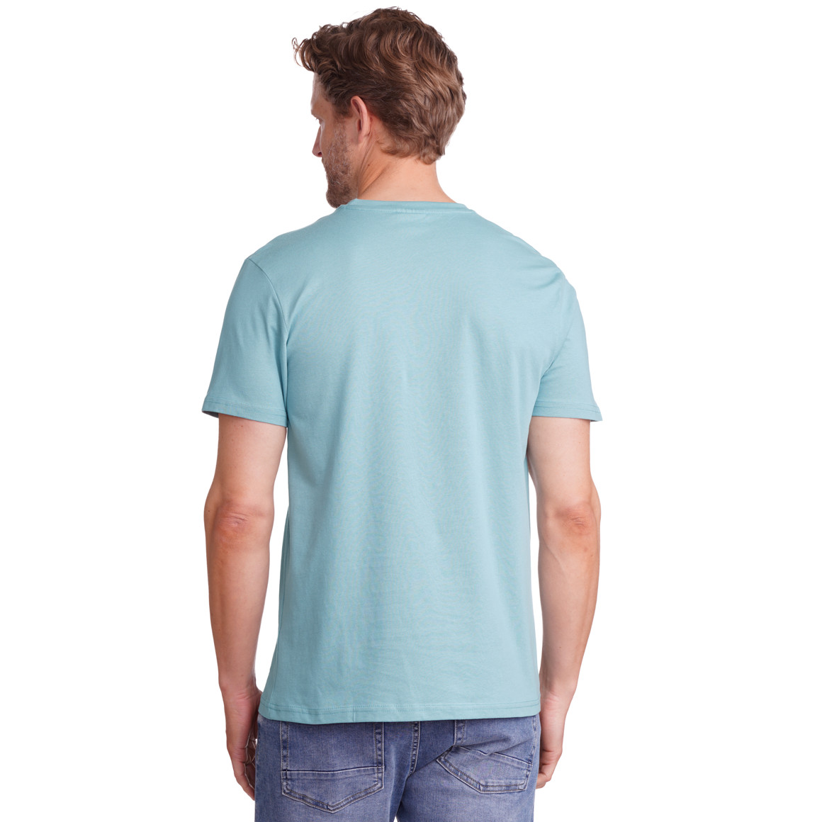 Famy 3 Herren T-Shirts im Basic-Look salbei / dunkelblau / weiss