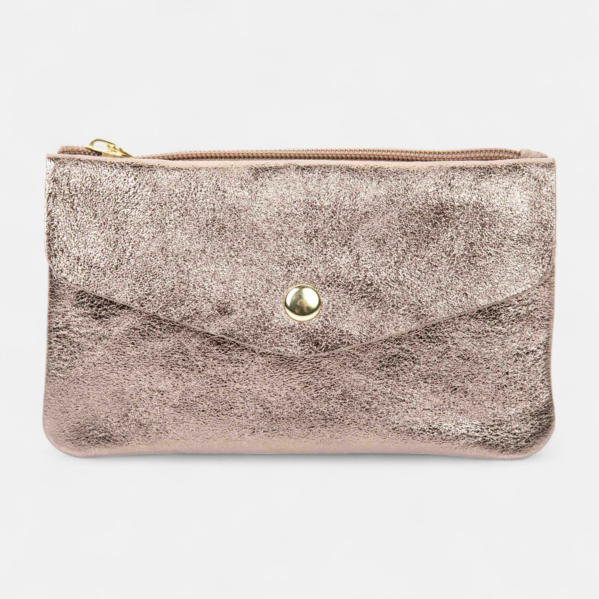 Petite maroquinerie en cuir bronze