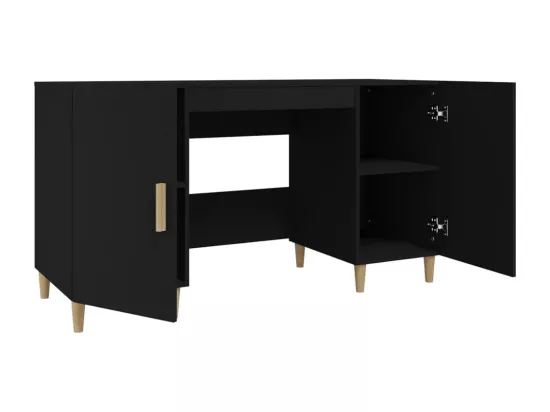 Bureau Noir 140x50x75 cm Bois d'ingénierie
