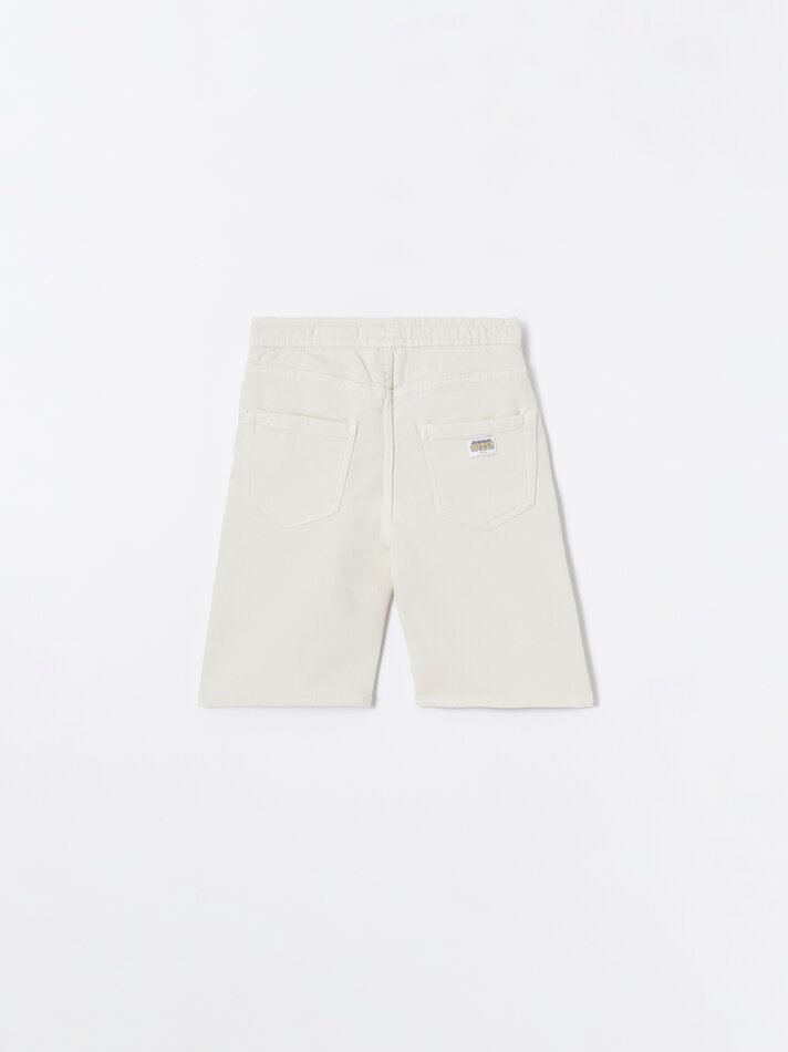 Shorts de moletom jeans - Marrom