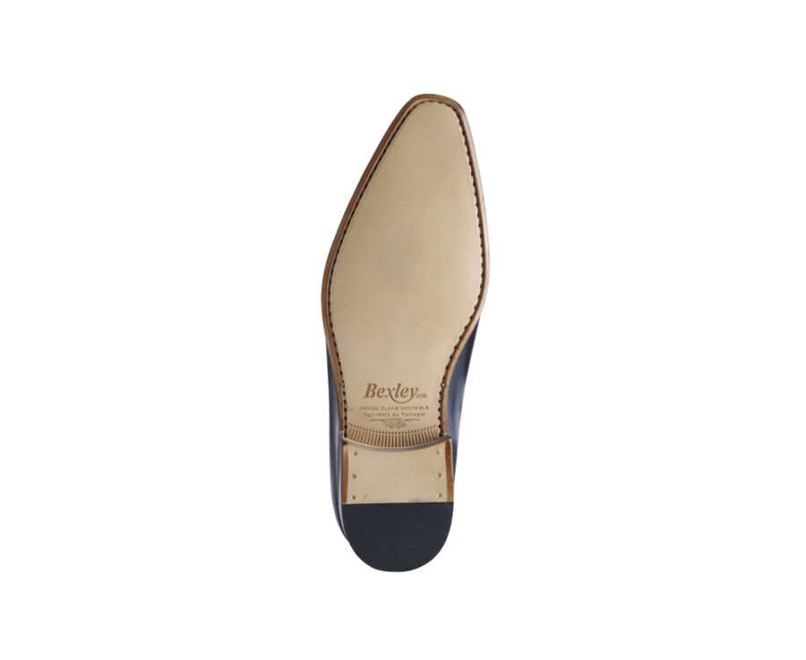 Richelieu homme Noir semelle cuir - OLDBURY