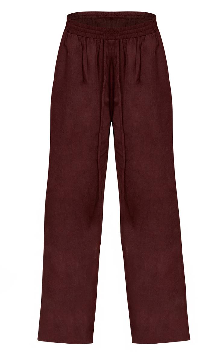 Marron Foncé Pantalon Large À Cordon De Serrage Coordonné