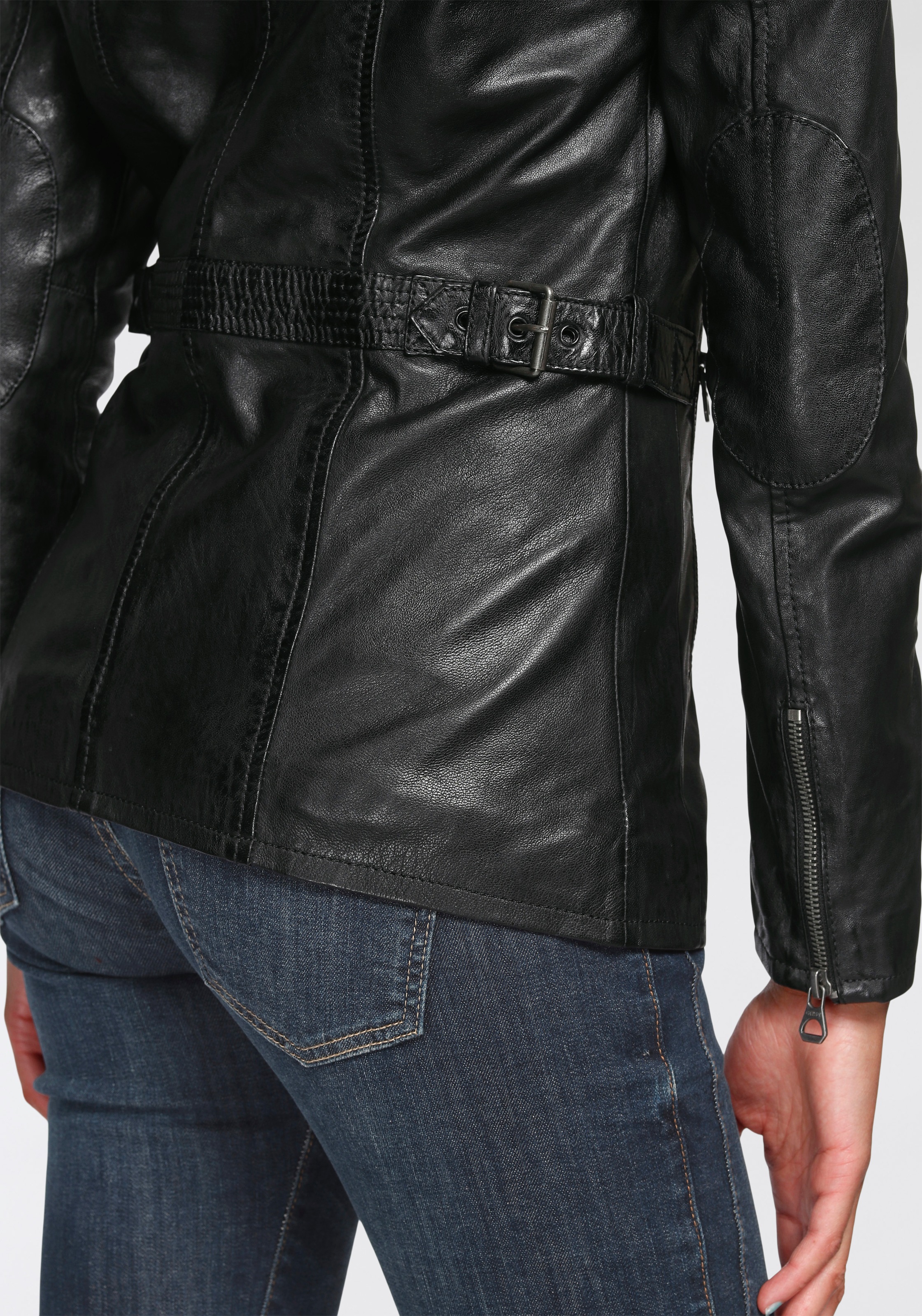 Mauritius Lederjacke »Adelyn« mit Kapuze 2-in-1-Lederjacke