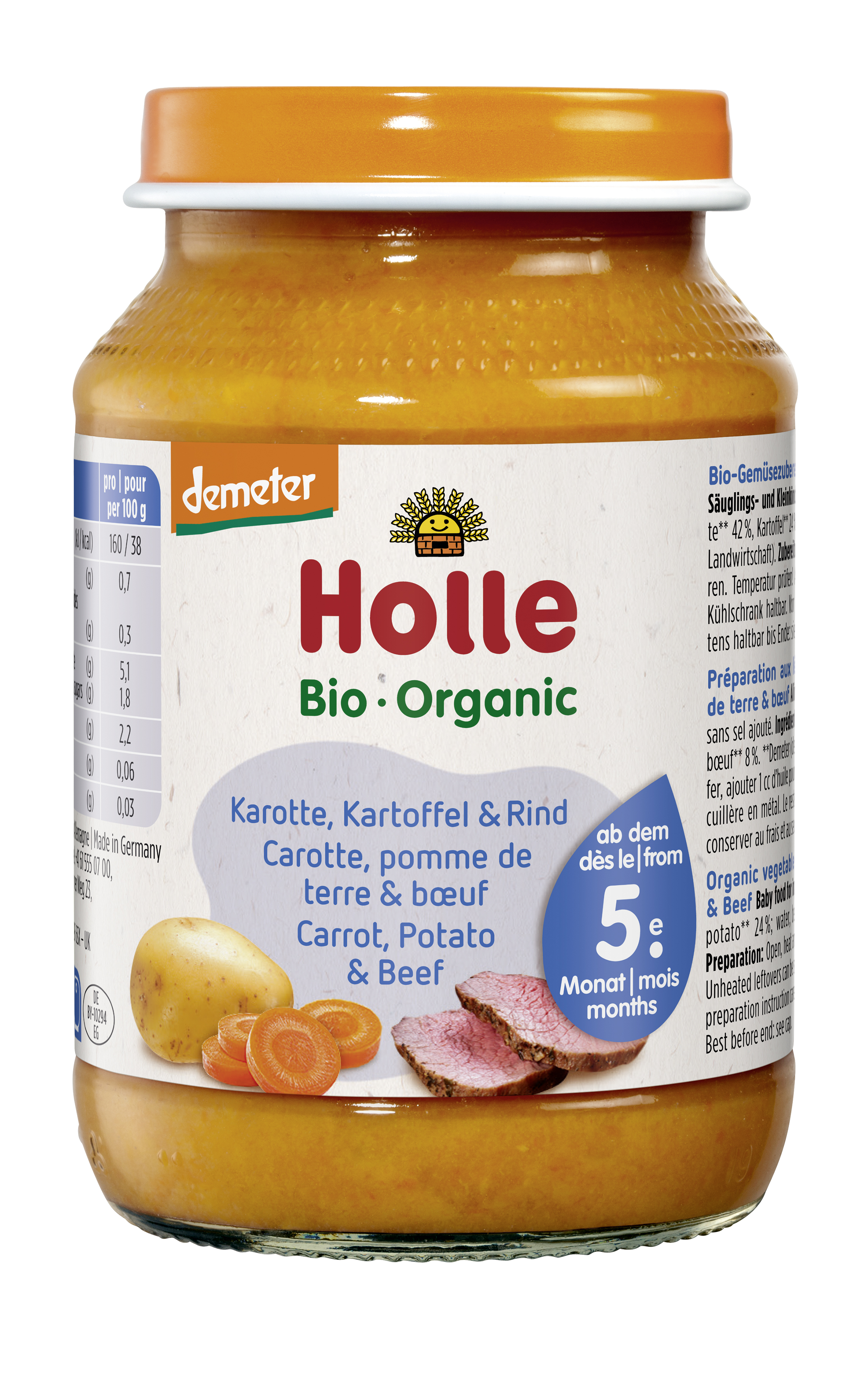 HOLLE Karotten Kartoffel & Rind 190 g