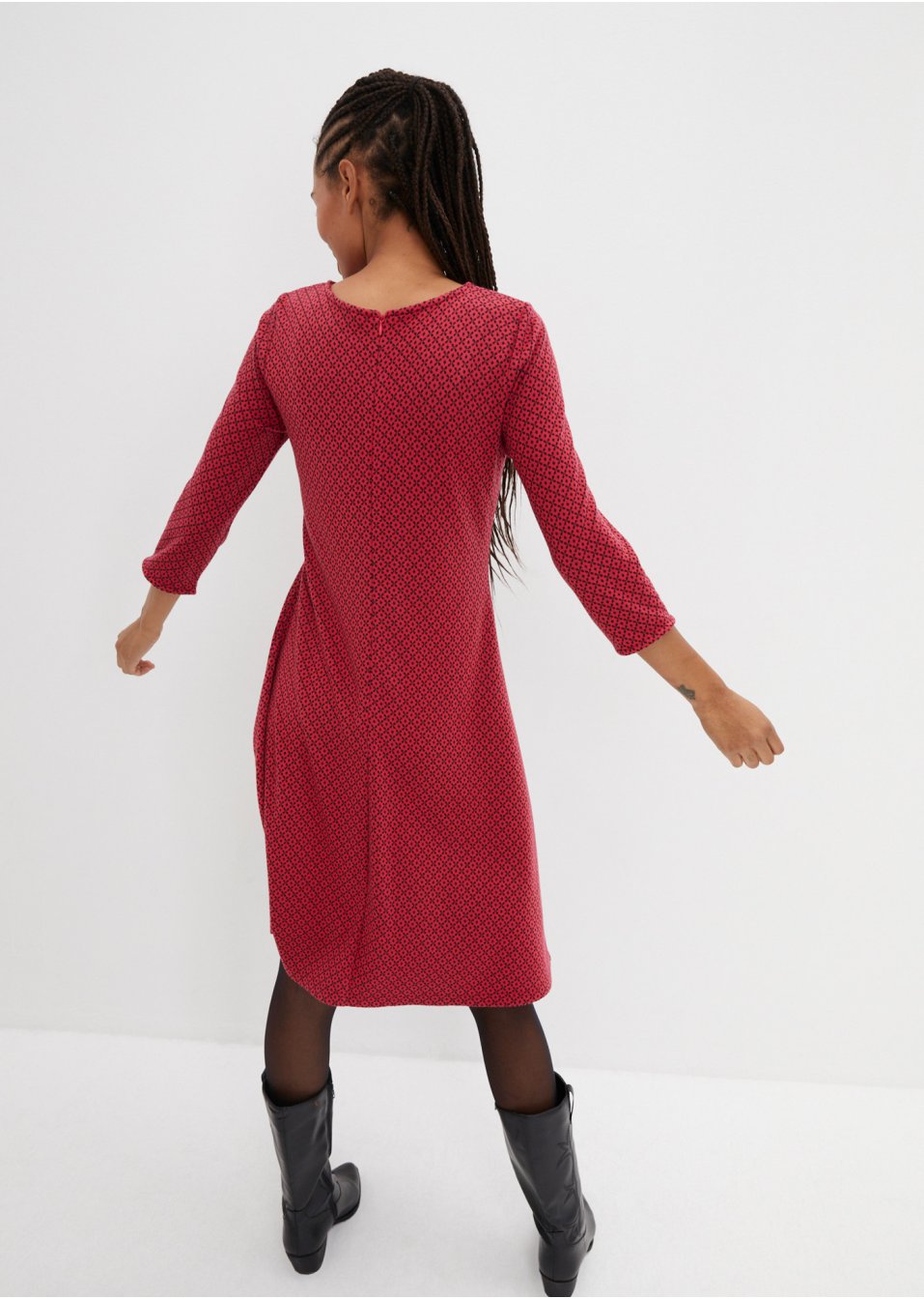 Robe Punto di Roma avec motif jacquard, longueur genou