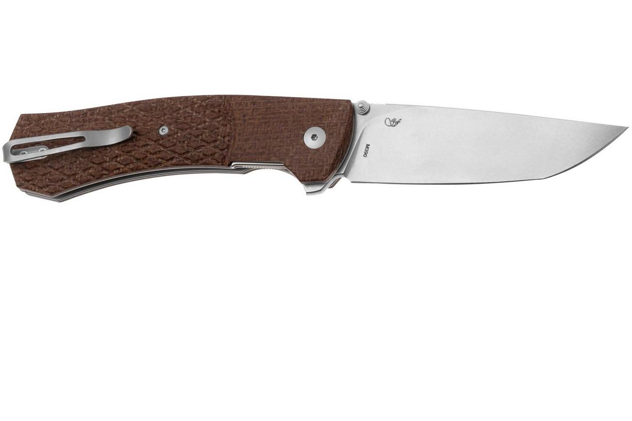 Viper Safe V6016IM3D Böhler M390, Brown Burlap Micarta zakmes, Fabrizio Silvestrelli design